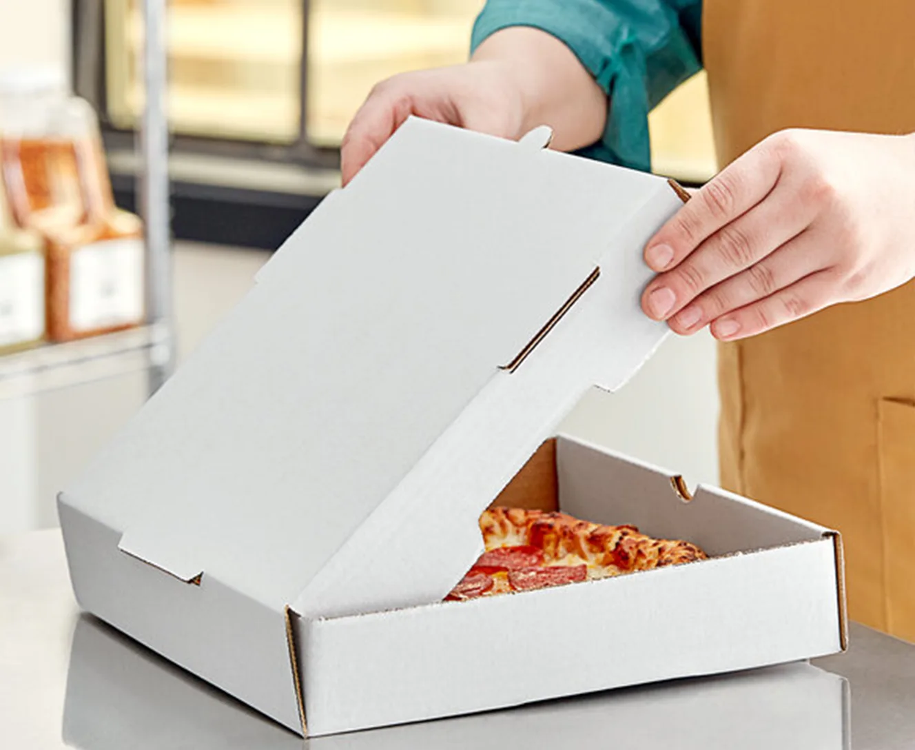 맞춤형 피자 상자의 재질입니다.